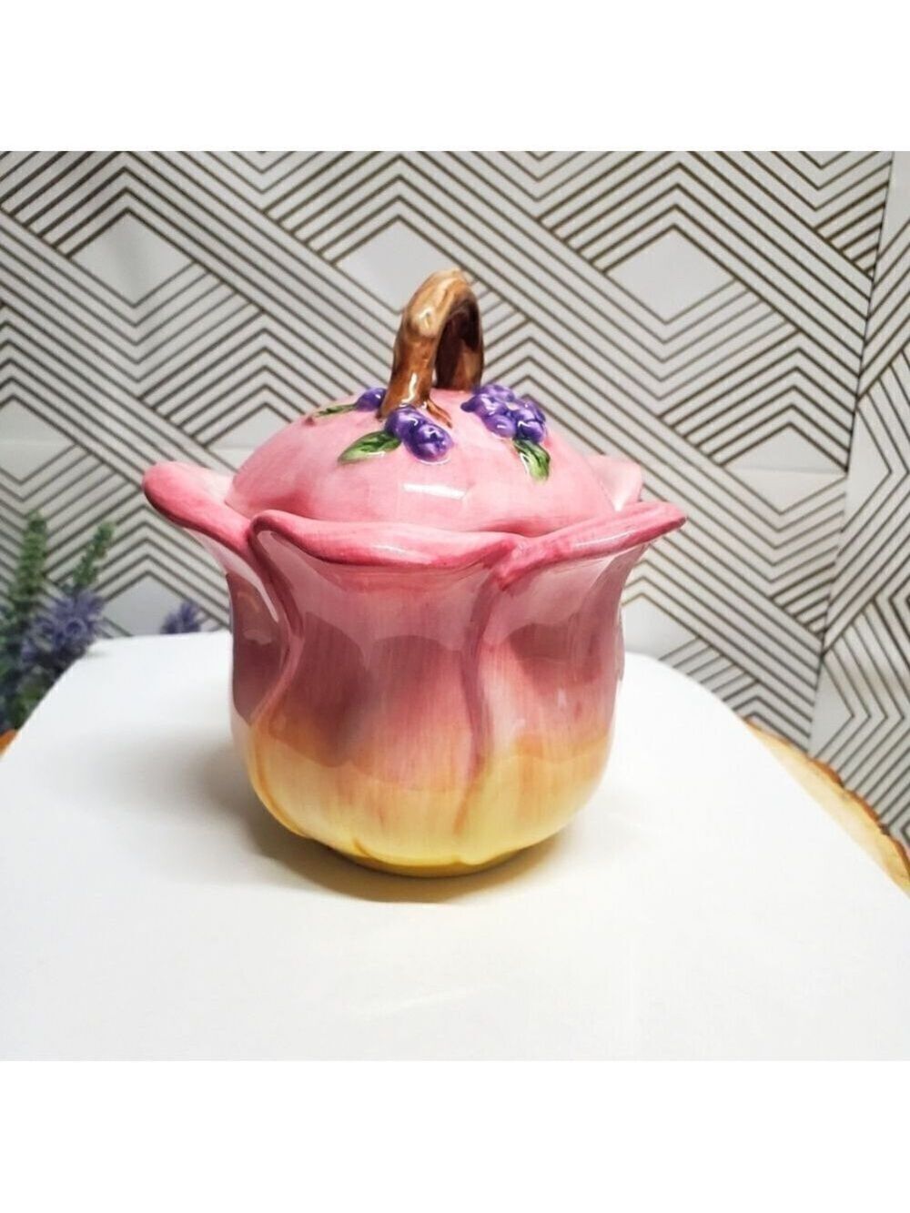 Charter Club Home Vintage Wild Flower Ceramic Sugar Bowl